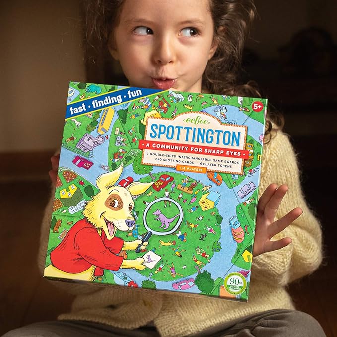 eeBoo: Spottington Board Game Develops Observational Skills Focus and Speed Fast Finding and Fun for 1 to 6 Players Perfect for Ages 5 and up