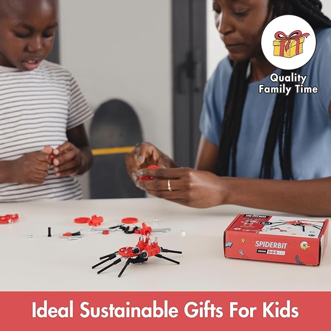 The Off Bits Erector Set: Animal Mini STEM Toys for Kids 6+ Toy Building Sets with Nuts &amp Bolts STEM Building Toys Gifts for Boys and Girls (Red Spider)