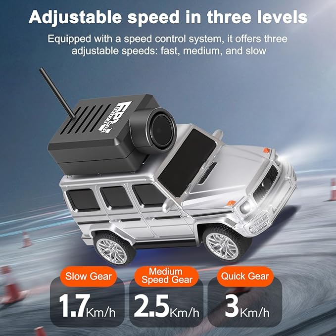 WLtoys Mini RC Car 1:64 Scale FPV RC Drift Car with 720P HD Camera 2.4GHz Transmitter and WiFi App Control with Gyro First Person Perspective Mini Racing Toys for Hobby RC (Black) (Sliver)