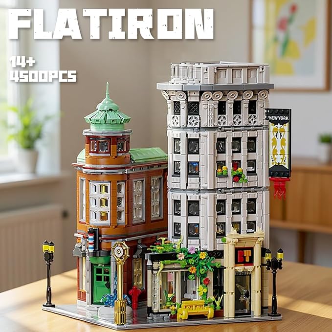 Flatiron Building Set - New York City Architecture Construction Kit Famous Landmarks American Street View ModelCollectible Building Bricks Toys for Adults and Teens - 4500 Pieces