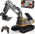 kolegend Remote Control Excavator Toy 16 Inch 9 Channel RC Construction Vehicles Hydraulic Haulers Digger Toys Gift for 6 7 8 9 10 Years Old Kids Boys