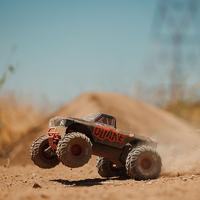 ARRMA RC Truck 1/10 Quake 223S 2WD RTR (Battery and Charger Not Included) Brushless Monster Truck Red ARA3537T1