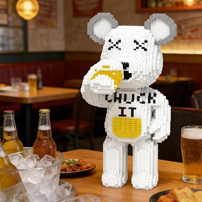 Beer Bear Building Blocks (8235 PCS) 3D Micro Animal DIY Bear Building Blocks for Adults &amp Teenager Creative Toys Ideal Gift for Family &amp Friends