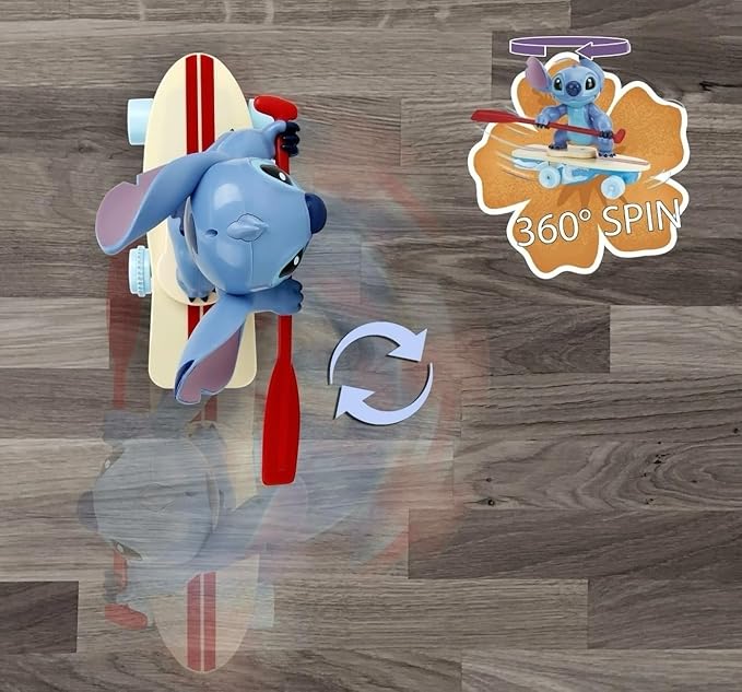 Jada Surfer Stitch RC – 10 Radio Control Toy with 360° Spin &amp Self-Righting Feature – Disney Lilo &amp Stitch – Fun Gift for Kids &amp Movie Fans – Ages 3+