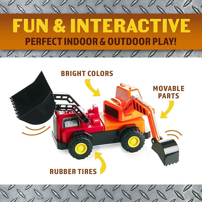 POPULAR PLAYTHINGS Magnetic Build-A-Truck Set Construction Vehicle Toys for Toddlers Play Gifts for Boys Ages 2 &amp Up - 5 Pieces