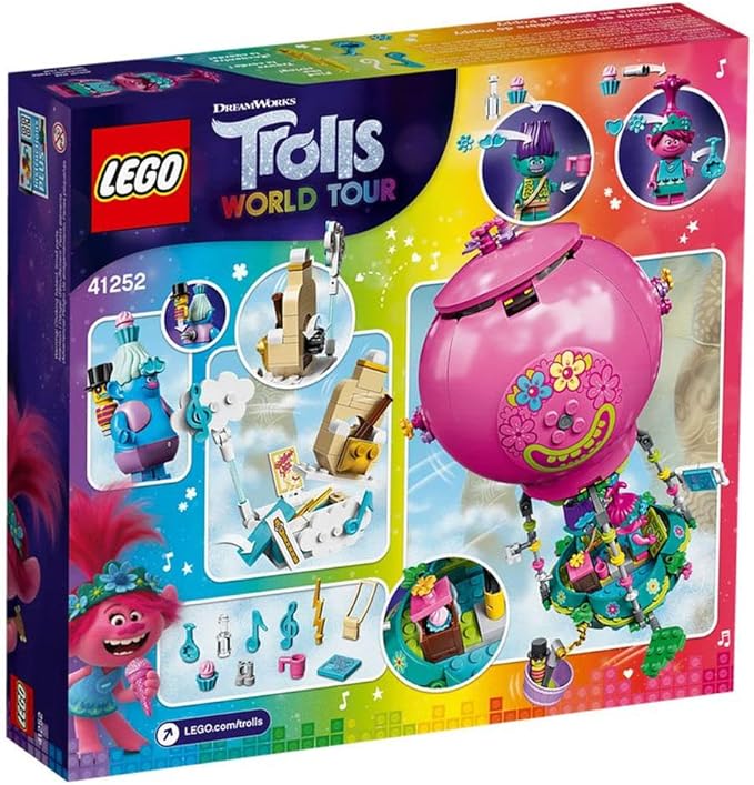 LEGO Trolls World Tour Poppy’s Hot Air Balloon Adventure 41252 Building Kit an Ideal for Creative Play (250 Pieces)