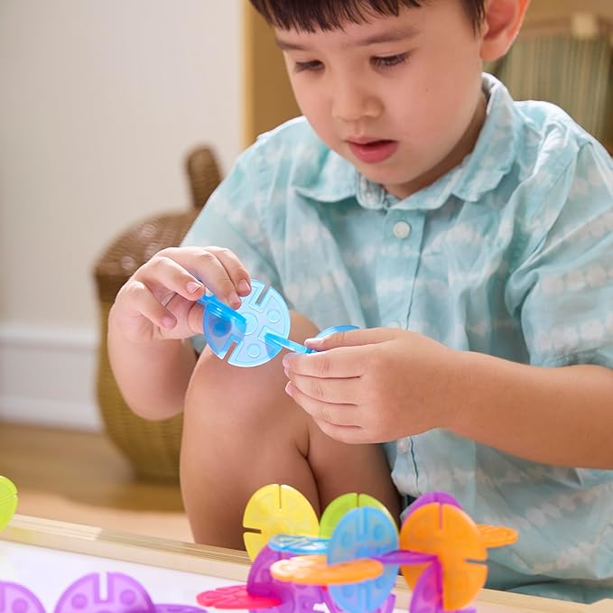 Guidecraft Interlox Discs - 96 Piece Set: Kids STEM Learning and Construction Toy Creative and Educational Building Set for Toddlers
