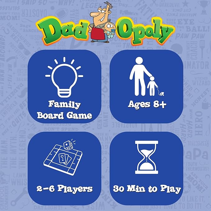 DadOpoly – The Hilarious Family Board Game for Dads and Kids Family Night Laughs and Dad Humor Fun