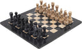 Radicaln Marble Chess Set 15 Inches Handmade Black and Fossil Coral Classic Strategy Board Game for Adults Ideal Marble Chess Board &amp Pieces for Luxury Décor