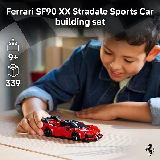 LEGO Speed Champions Ferrari SF90 XX Stradale Sports Car Building Toy for Kids - Building Set W/Ferarri Driver Minifigure for Boys &amp Girls Ages 9+ - Gift Idea for Birthdays - 77254