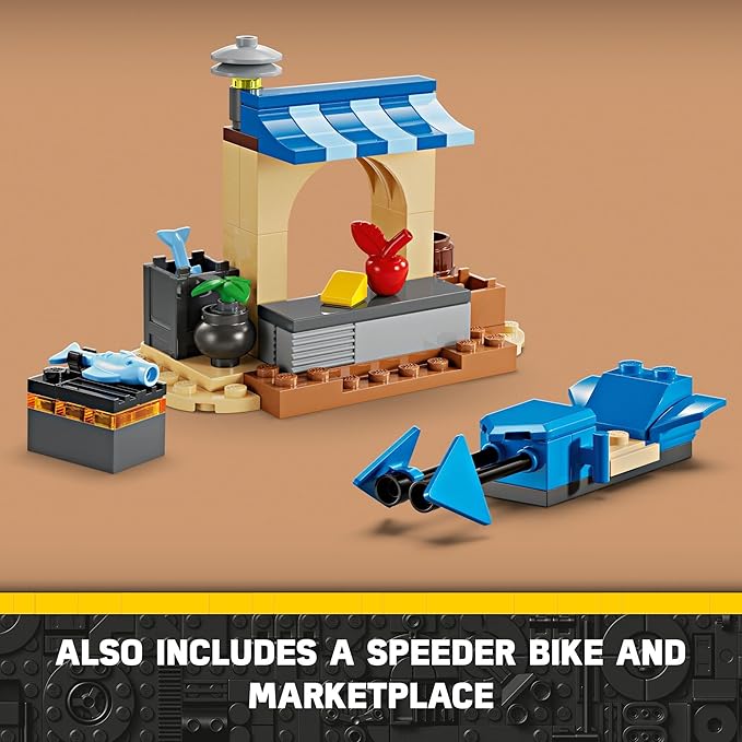 LEGO Star Wars: Young Jedi Adventures The Crimson Firehawk Kids’ Starter Set Buildable Toy Starship Speeder Bike Vehicle 3 Characters Gift Idea for Boys and Girls Aged 4 and Up 75384