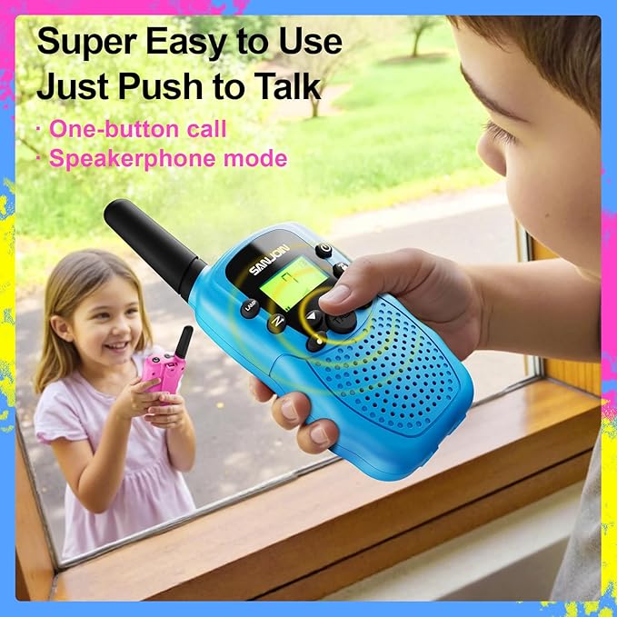 Walkie Talkies for Kids Games Outdoor Toys for 3-12 Year Old Boys Girls 3 Miles Range Walkie Talkie as Easter Basket Stuffers 4 Year Old Girl Birthday Gifts for 3 4 5 6 7 8 9 Year Old Boy Girl Gift