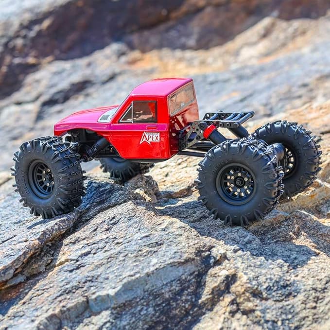 Redcat Racing Ascent-18 APEX 1/18 Scale Brushless Electric Rock Crawler Carbon Fiber 4WD RC Car for Adults with 2.4GHz Radio System (Red)