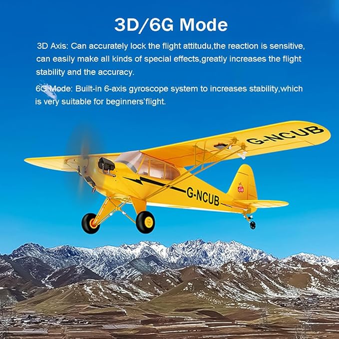 RC Plane A160 J3 RC Airplanes for Adults 3D 5CH Brushless RC Planes 6-Axis Gyro 2.4GHZ Stunt RC Glider with 2 Batteries and Spare Propeller