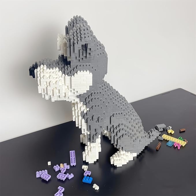 Adorable Schnauzer Dog Building Blocks Toy - Micro Mini Size Ideal for Pet Lovers and Great as Home Decor &amp Gift