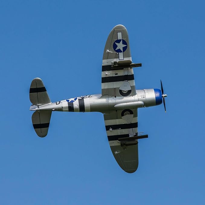 E-flite RC Airplane P-47 Razorback 1.2m BNF Basic-Transmitter Battery and Charger Not Included EFL08450 Airplanes B&ampF Electric
