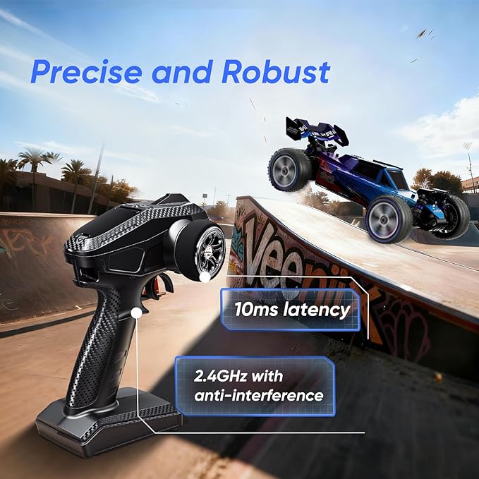 1/12 Brushless RC Cars for AdultsFast 50 mph Off-Road All Terrain Buggy4WD RC Buggy with 2.4GHz Remote Control and Two 3S Batteries25W Fast ChargingRTR 4X4 Electric RC Cars