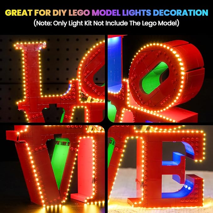 Upgraded Led Light Kit Compatible with Lego Love Building Set Lights Decoration Compatible with Lego 31214 Gift Ideas for Valentine's Day Birthdays Wedding (Model Not Included)