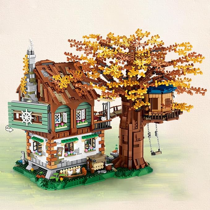 Mini Blocks Tree House Building Kit 4761PCS Idea Forest House Building Blocks Set DIY Mini Bricks Street View House Construction Model for Adult