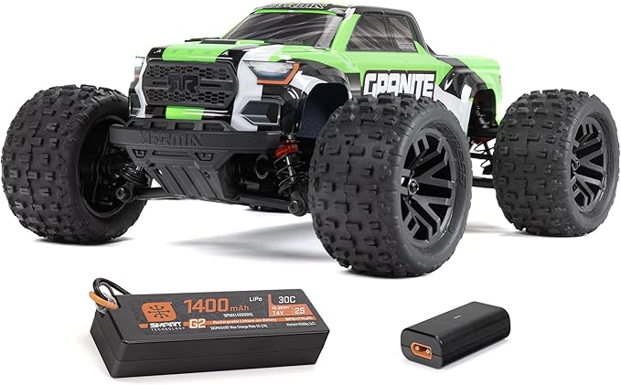 ARRMA RC Truck 1/18 Granite GROM MEGA 380 Brushed 4X4 Monster Truck RTR with Battery &amp Charger Green ARA2102T3