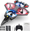 RC Planes with Light Remote Control Airplanes RC Airplane Fighter Jet 360° Flip Stunt Roll Drones for Men RC Airplane (Grey - Plastic)