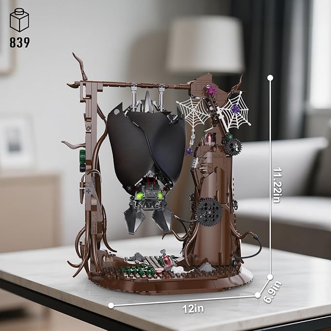 Ideas Bat Animal Building Set MOC Creative Bat Bird Model Kit Standing and Handstand Collectible Home Office Decor Toy Gift for Teens Adults 14+ (839PCS)