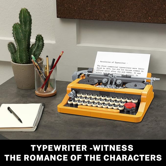 JMBricklayer Typewriter Walkman Television Building Toys 20131 Collectible Vintage Display Model Office Room Decor Creative Hobbies Activity Unique Gift Ideas for Adults Teens Kids(660 Pieces)