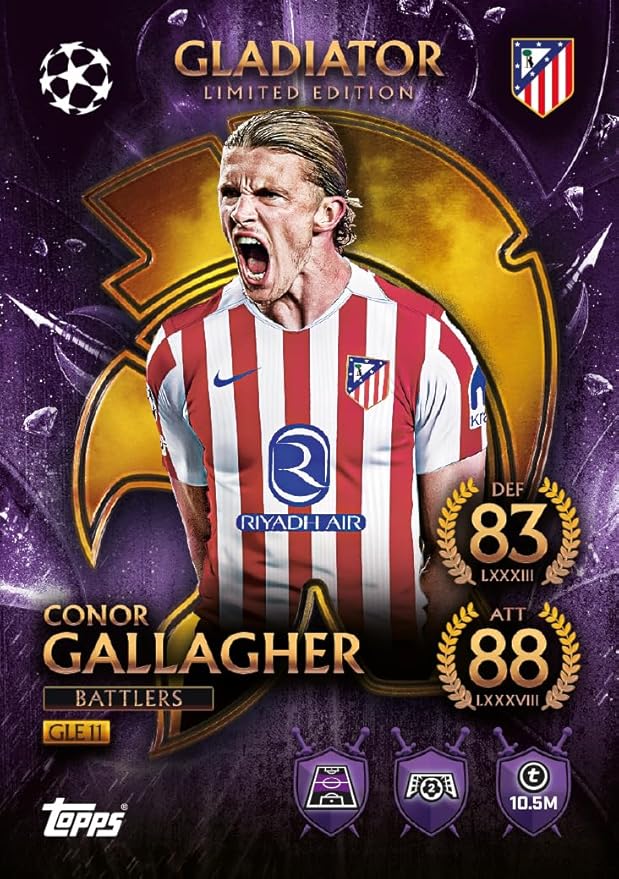 Topps UCC Match Attax 2025/26 - Mega Tin - Battlers - contains 45 Match Attax cards plus 3 exclusive Gladiators LE cards.