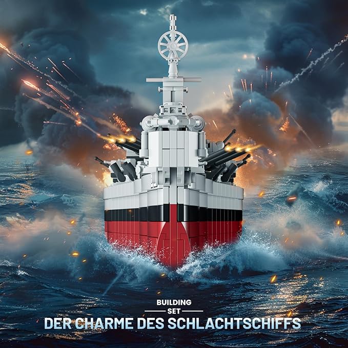 JMBricklayer Toy Battleship Building Set 60011 Classic Creative Military Missouri Battleship Model Collectible Display Warship Toys for Adults Christmas Birthday Gifts for 14+BoysTeens (2228 Pcs)