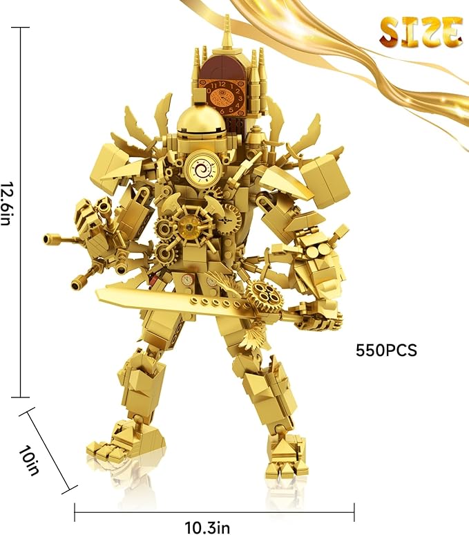Bentex Skibi Figure Building Set Titan Clock Man Cameraman Game Model Toys Ideas Collectible Building Bricks Birthday Gift for Adults Fans(551 Pcs)