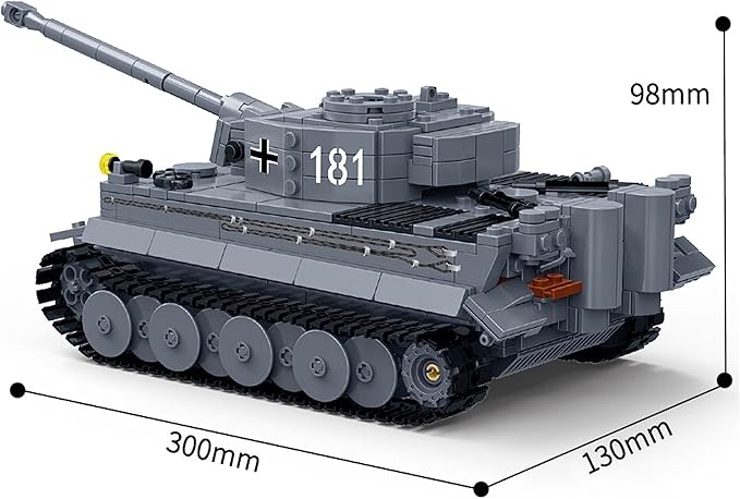 General Jim's Military Brick Building Set - WW2 German Army King Tiger Tank Building Blocks Model Set for Military World War 2 Military and Brick Building Enthusiastsforall Building Levels