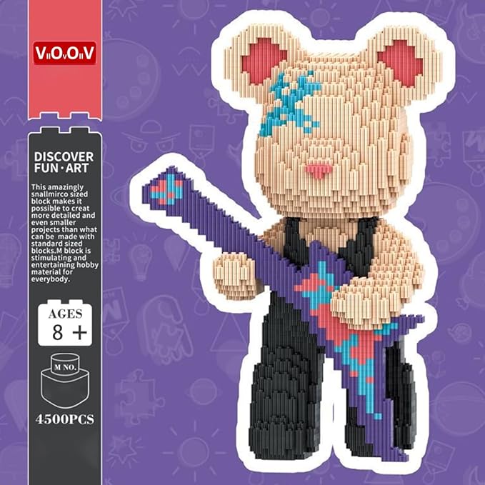 TK Teddy Bear Micro Building Blocks Set(4500Pieces) Winktoys Christmas Bear Building Blocks Gift for Adult and Kid