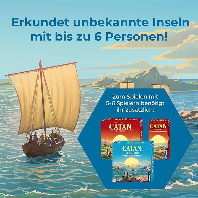 Kosmos 685126 Catan – Marine Supplement for 5-6 People Complement to the Extension Catan Sailor Board Game from 10 Years for 2-6 People Catan Settlers