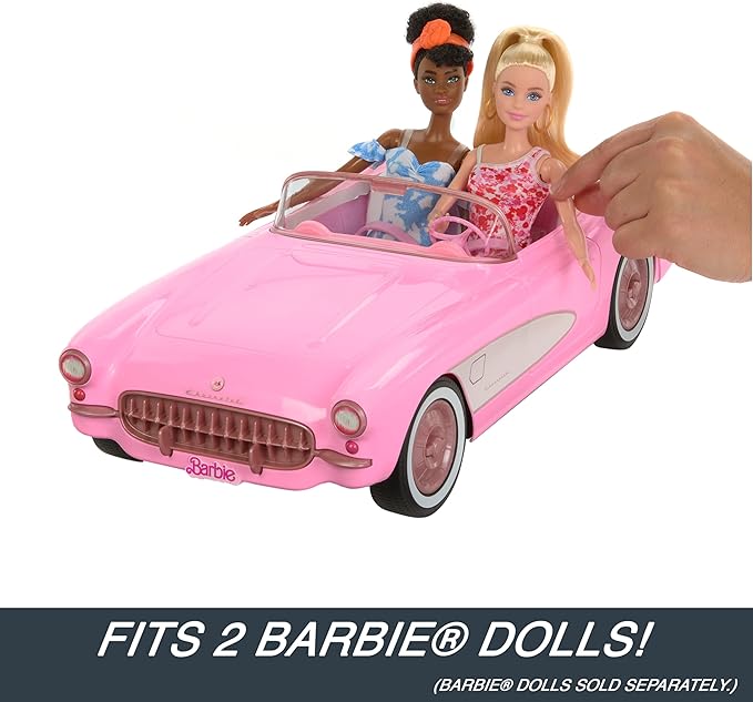 Barbie Hot Wheels RC Corvette from the Movie Full-Function Remote-Control Toy Car Holds 2 Dolls