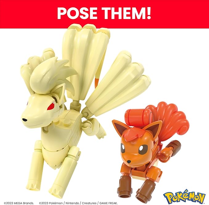MEGA Pokémon Vulpix EVolution Set (145 Pieces) With 2 Poseable Action Figures For Kids