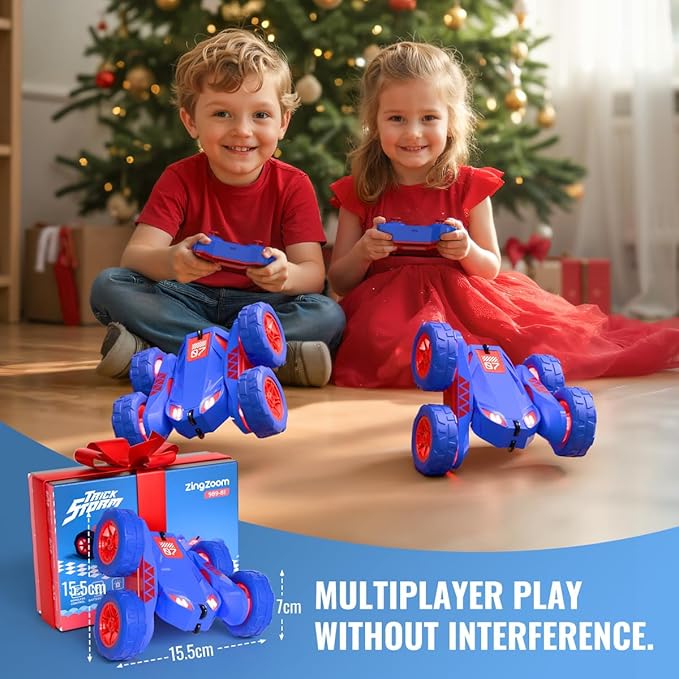 Remote Control Car Rechargeable RC Cars &amp Remote Double-Sided Driving 360° Flips Rotating 2.4Ghz 4WD All Terrain Stunt Race Car Toy Christmas Birthday Gift for Kids Boys 3-12