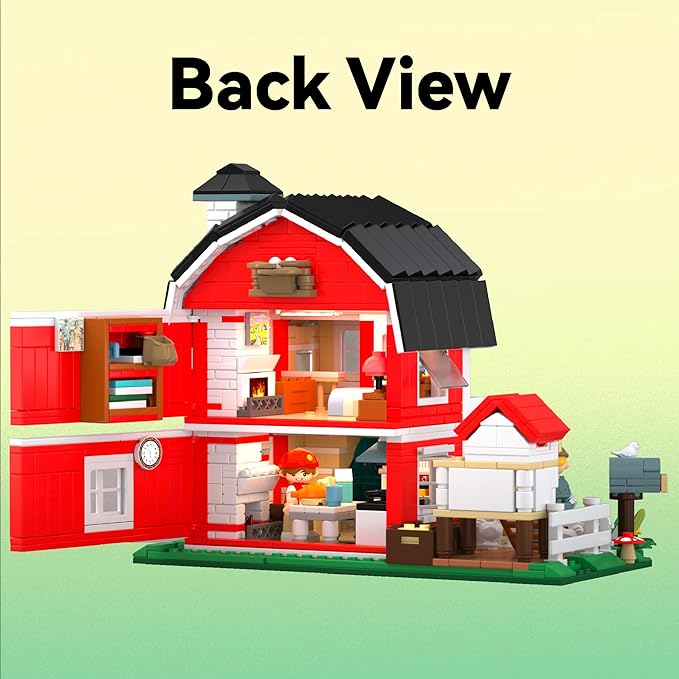 Country Farm House Building Set 1268PCS Toy Building Blocks Set Model Building Kits Rural Villa with Flowers Animals Home Office Decor Christmas Birthday Gift for Adults Teen Kids Ages 8+