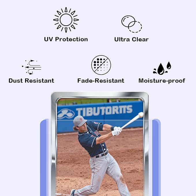 100ct 3x4 Hard Card Sleeves - 75pt Hard Plastic Trading Card Protector Rigid Clear Open-Top Card Sleeve Fits Standard Trading Baseball Game Collectible Cards