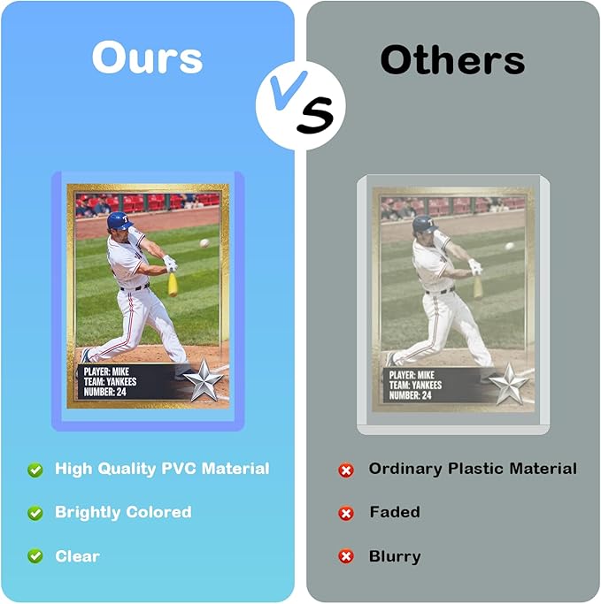 100ct Card Sleeves Hard Plastic - 100pt 3x4 Trading Card Protector Premium Card Sleeves Clear Open-Top Card Sleeve Fits Thick Cards Such as Baseball Soccer Basketball Hockey Game Cards