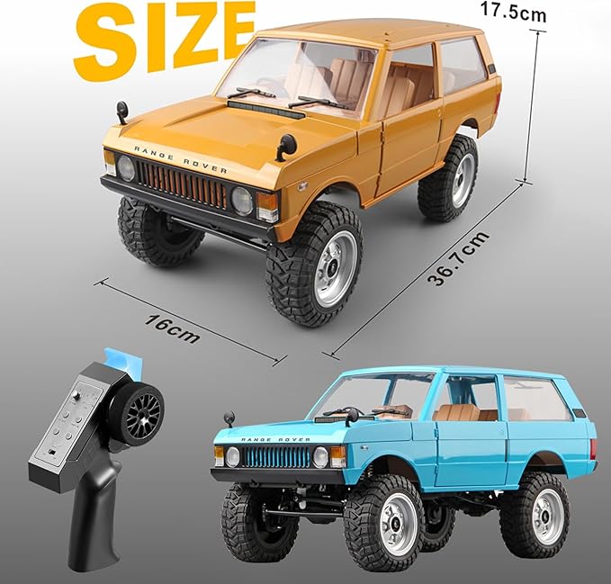MN-168 1/12 RC Crawler Ranger Rover 1970 RC Truck 4x4 Off Road Car 2.4GHz RC Rock Climber Vehicles with 7.4V 1200mAh Battery RTR for Adults (Blue)