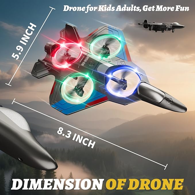 Foam Remote Control Airplanes with 3 Batteries RC Plane Airplane Toys for Boys Kids Adults Beginners 4-8 8-12 12-16 RC Planes Fighter Jet Helicopter Drones for Kids Adults 360° Flip Easy to Fly