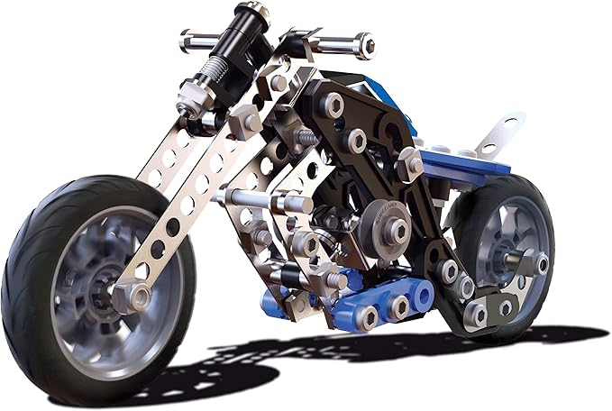 MECCANO Erector 5 in 1 Model Building Set - Motorcycles 174 Pieces for Ages 8 and up STEM Construction Education Toy