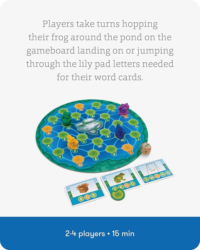 SimplyFun Lily Pond - Educational Game to Practice Early Reading and Spelling - an Engaging and Fun Toddler Game - 2 to 4 Players Ages 4 &amp Up