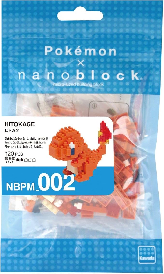 Nanoblock - 2 Sets Bundle - Hitokage and Bulbasaur (Fushigidane) - Adjustable Pokemon Characters (Japan Import)