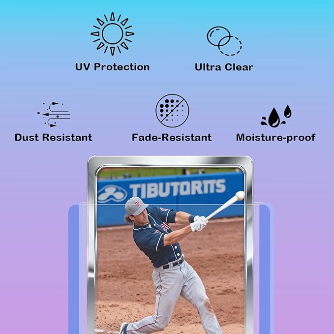 260pt 3x4 Hard Card Sleeves - 25Pcs Hard Plastic Top Loader Card Sleeves for Trading Cards Fit for Thick Baseball Basketball Hockey Football Games and Memorbilia Cards