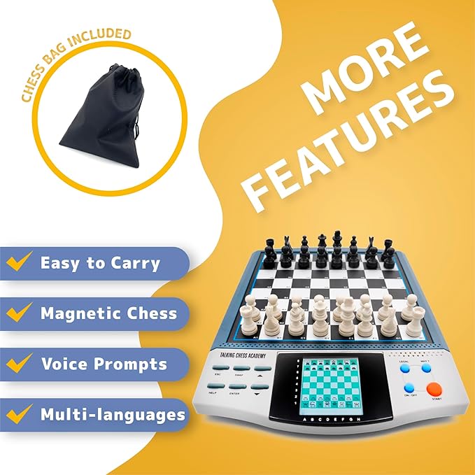 iCore Electronic Chess Set - Develop Thinking Chess Set for Kids Memory Electronic Chess Board - Talking Coach 30 Skill Levels Beginners &amp Adults