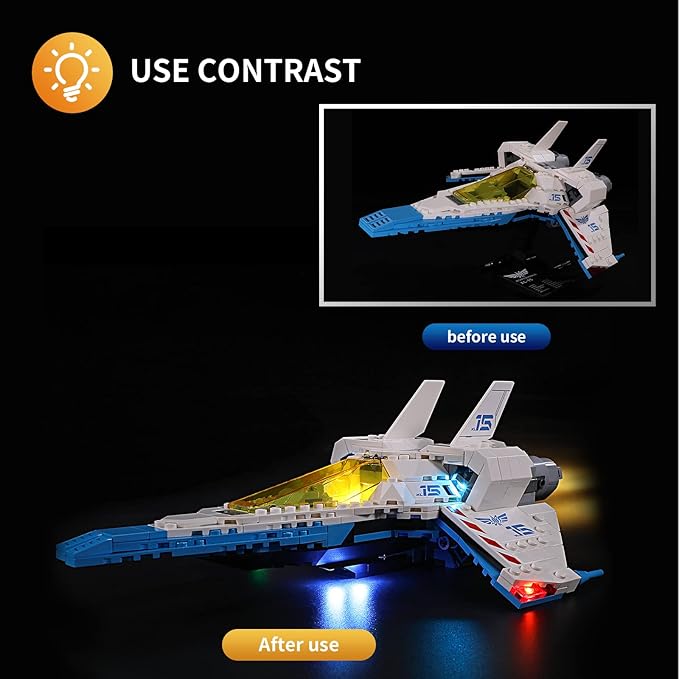 Vaodest LED Light for Lego Disney Pixar's Lightyear XL-15 Spaceship 76832 SetDesign and Configuration Compatible with 76832(LED Light Only Not Building Block Kit)