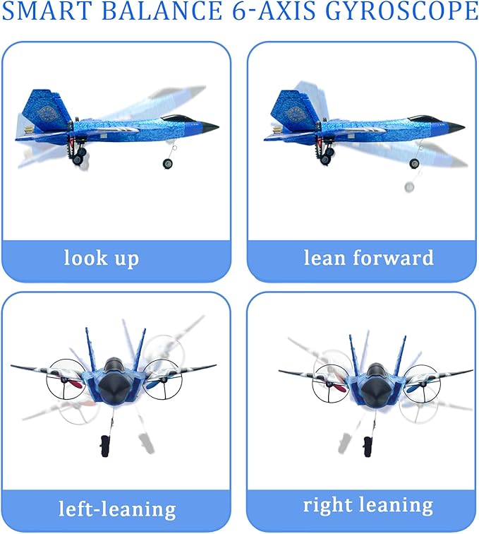 RC Gravity Glider AirplaneRemote Control Airplane for Teen Over 14 Years of Age with Batteries2 CH Foam RC Plane Toys-Blue