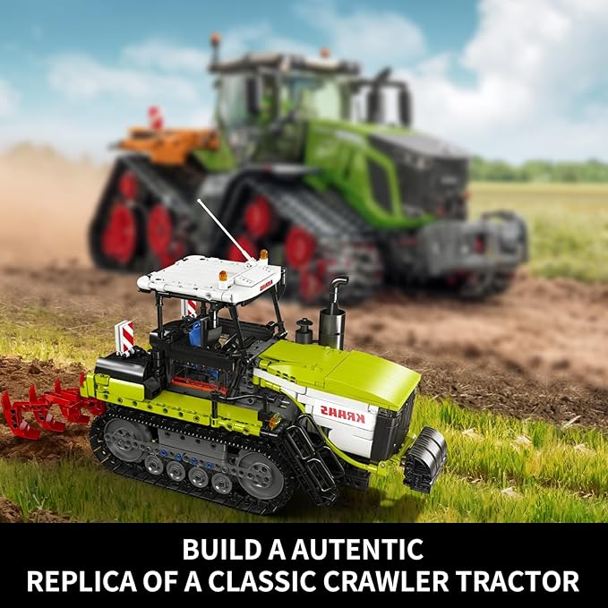 Mould King 17093 Crawler Tractor Technique Building Set App-Controlled/RC Farm Truck Construction Vehicle Toys DIY Engineering STEM Model Kit Gifts Idea for Age 14+/Adult-1357 Piece