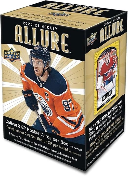 2020-21 Upper Deck Allure NHL Hockey Blaster Box - 6 Packs per Box - 5 Cards per Pack - Look for Blaster Exclusive Yellow Taxi Parallel